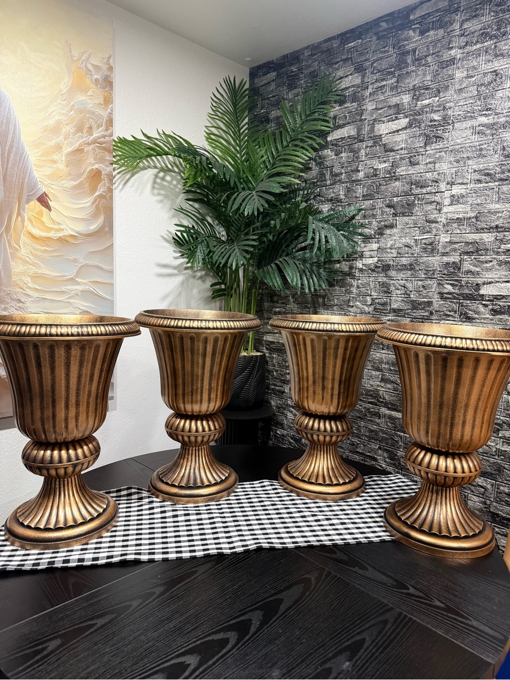 STUNNING BRONZE URN PLANTERS SET OF 4 🪴💚